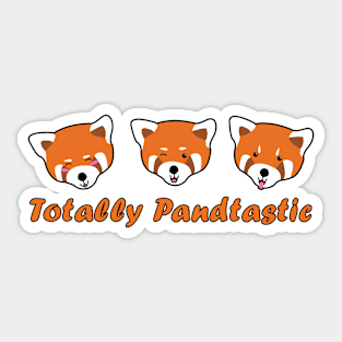 Red Panda Totally Pandtastic Cute Mischievous Trio Sticker